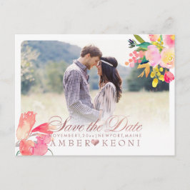 PixDezines Frühlingsflorale Save the Date/Rose Gol Ankündigungspostkarte