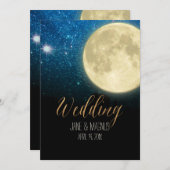 PixDezines Full Moon Midnight Sky/Collage NASA Einladung (Vorne/Hinten)