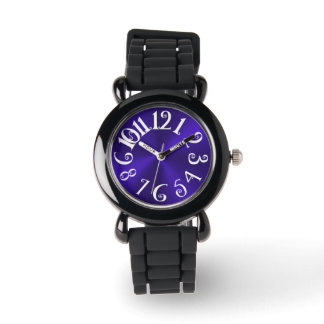 PixDezines fun+Funky violette Radial-/Imitate-Stah Armbanduhr