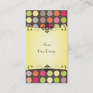 PixDezines Funky Polka dots BusinessCard Visitenkarte