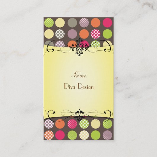 PixDezines Funky Polka dots BusinessCard Visitenkarte (Vorderseite)