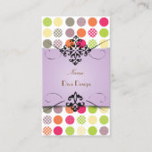 PixDezines Funky Polka Punkte| DIREKTE Hintergrund Visitenkarte (Vorderseite)