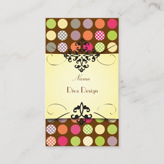 PixDezines Funky Polka Punkte| DIY Hintergrundfarb Visitenkarte (Vorderseite)