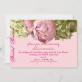 PixDezines fuschia-Erbsen/grüne Hydrangeas/Jod Einladung (Rückseite)