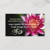 PixDezines Fuschia lotus + Perlmuscheln Wirbel Visitenkarte (Rückseite)