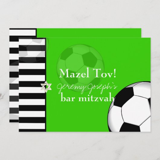 PixDezines Fußball Bar mitzvah/DIY Einladung (Vorne/Hinten)