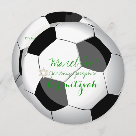 PixDezines Fußball Bar mitzvah/DIY-Farbe Einladung (Vorne/Hinten)