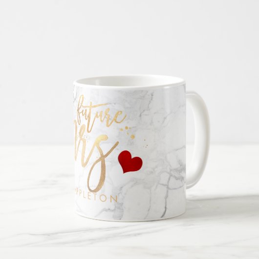 PixDezines Future Frau Modern/Imitats Gold Script Kaffeetasse (VorderseiteRechts)