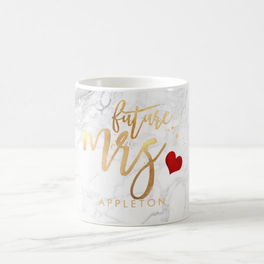 PixDezines Future Frau Modern/Imitats Gold Script Kaffeetasse (Mittel)
