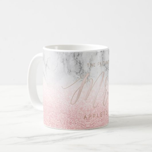 PixDezines Future Mrs./Blush Pink/Modern Script Kaffeetasse (Vorderseite Links)