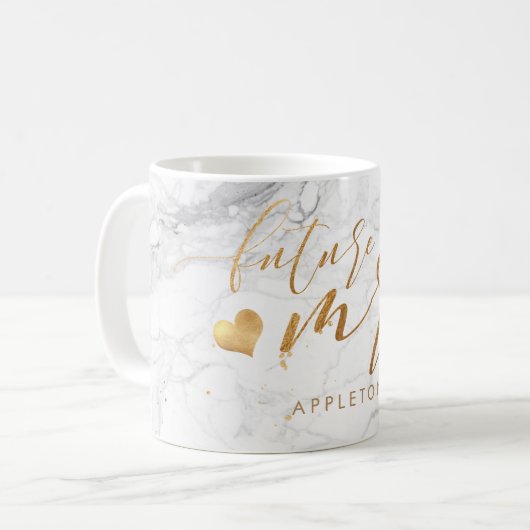 PixDezines Future Mrs./Imitats Gold/Modern Script Kaffeetasse (Vorderseite Links)