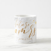 PixDezines Future Mrs./Imitats Gold/Modern Script Kaffeetasse (Mittel)