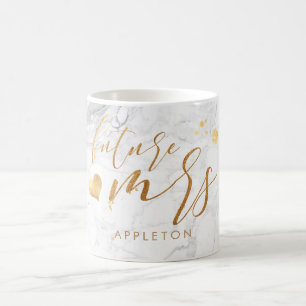 PixDezines Future Mrs./Imitats Gold/Modern Script Kaffeetasse