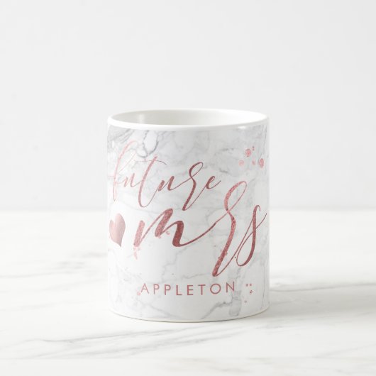 PixDezines Future Mrs./Imitats Rose Gold/Modern Sc Kaffeetasse (Mittel)