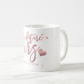 PixDezines Future Mrs./Imitats Rose Gold/Modern Sc Kaffeetasse (VorderseiteRechts)