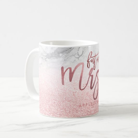 PixDezines Future Mrs./Imitats Rose Gold/Modern Sc Kaffeetasse (Vorderseite Links)