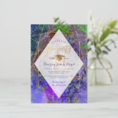 PixDezines Galaxy Abstrakt Graduation Party Einladung (Stehend Vorderseite)