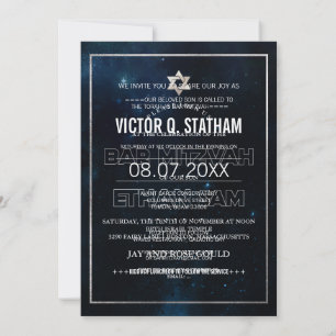 PixDezines Galaxy /Space Bat Mitzvah Einladung