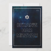 PixDezines Galaxy /Space Bat Mitzvah Einladung (Vorderseite)