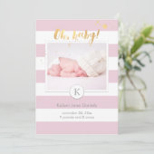 PixDezines Geburtsankündigung/DIYcolor-Streifen Ankündigung (Stehend Vorderseite)