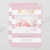 PixDezines Geburtsankündigung/DIYcolor-Streifen Ankündigung (Vorne/Hinten)