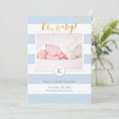 PixDezines Geburtsankündigung/DIYcolor-Streifen Ankündigung (Stehend Vorderseite)