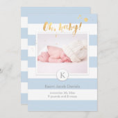 PixDezines Geburtsankündigung/DIYcolor-Streifen Ankündigung (Vorne/Hinten)