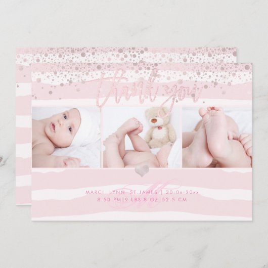 PixDezines Geburtsankündigung Kinderdusche Danke Einladung (Vorne/Hinten)