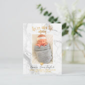 PixDezines Geburtsankündigung/Über dem Mond Ankündigungspostkarte (Stehend Vorderseite)