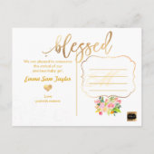 PixDezines Geburtsankündigung/Wasserfarbe der Flor Ankündigungspostkarte (Rückseite)