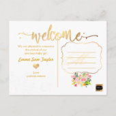 PixDezines Geburtsankündigung/Wasserfarbe der Flor Ankündigungspostkarte (Rückseite)