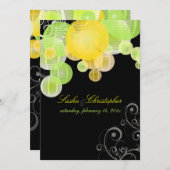 PixDezines Gelb+grüne Laternen Einladung (Vorne/Hinten)