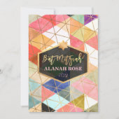 PixDezines Geometric Bat Mitzvah Einladung (Vorderseite)