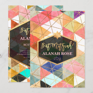 PixDezines Geometric Bat Mitzvah Einladung