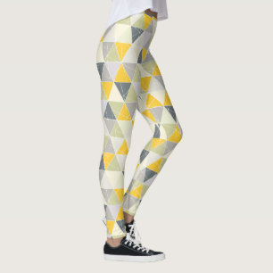 PixDezines Geometric/Yellow/Gray Leggings
