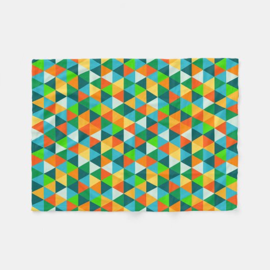 PixDezines geometrisch grün/orange/aquamarin Fleecedecke (Vorderseite (Horizontal))
