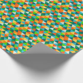 PixDezines geometrisch grün/orange/aquamarin Geschenkpapier (Ecke)