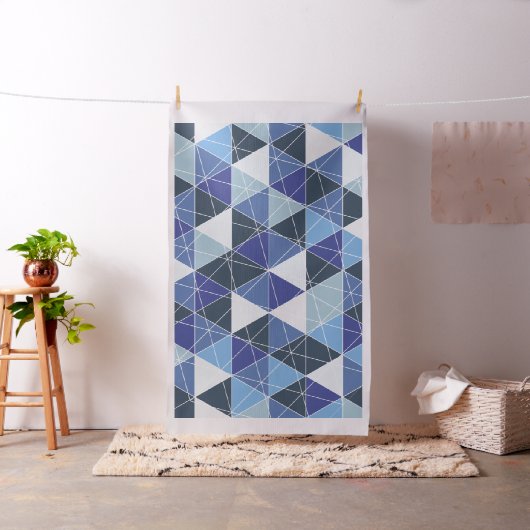 PixDezines, geometrische/blaue Hydrangeas Stoff (Beispiel)