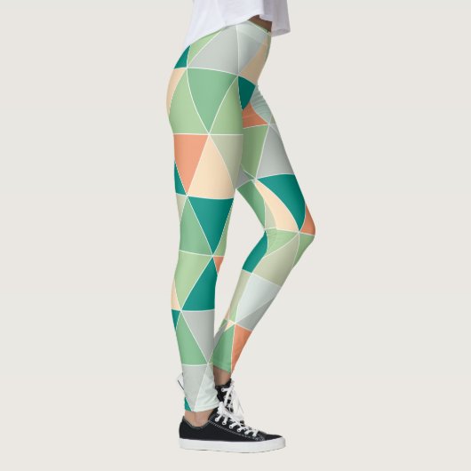 PixDezines Geometrische/Dreiecke/Neonfarben Leggings (Rechts)