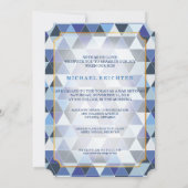 PixDezines geometrisches Muster Mitzvah/Blau Einladung (Rückseite)