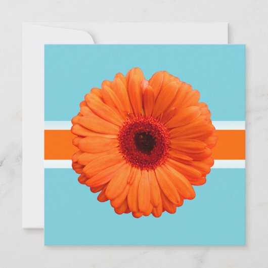 PixDezines Gerbera, orange/dunkle Hintergrundfarbe Einladung (Vorderseite)