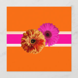 PixDezines Gerbera, orange+passion pink/DIY Farben Einladung