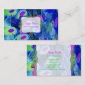 PixDezines gestrichen Pfau/Kobalt+smarald Visitenkarte (Vorne/Hinten)