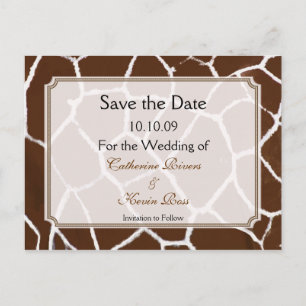 PixDezines Giraffe Druck Save-the-Date Postkarte