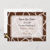 PixDezines Giraffe drucken Save the Date Postkarte (Vorne/Hinten)