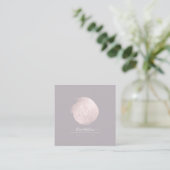 PixDezines Glam Monogram Black+Blush Pink Spot Quadratische Visitenkarte (Stehend Vorderseite)