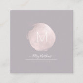 PixDezines Glam Monogram Black+Blush Pink Spot Quadratische Visitenkarte (Vorderseite)