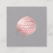 PixDezines Glam Monogram Black+Rose Gold Spot Quadratische Visitenkarte (Rückseite)