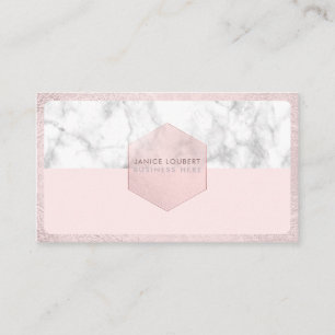 PixDezines Glam Pink Blush+Marble Visitenkarte