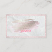 PixDezines Glam Pink+Silver | Blush+Marble Visitenkarte (Rückseite)